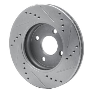Chevrolet Cobalt Brake Rotor (1) - Front Left - R1 Concepts - Drilled & Slotted - Silver - `03-`10
